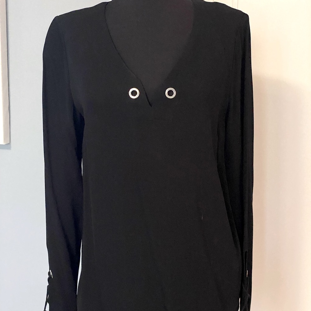 ~Ramy Brook Alexia Black Long Sleeve Top Sz. S $345+tax retail